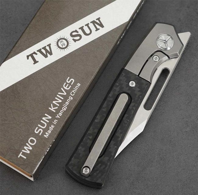 TwoSun EDC 14C28N Folding Knife TS267-CF